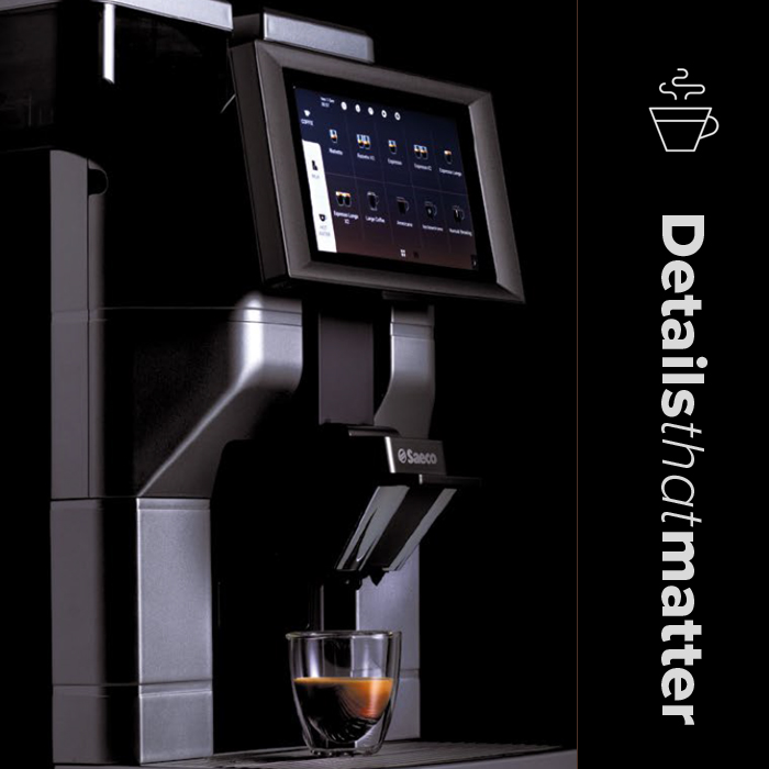 Saeco Magic M2 bean to cup coffee machine side view Saeco Magic M2 bean to cup coffee machine side view